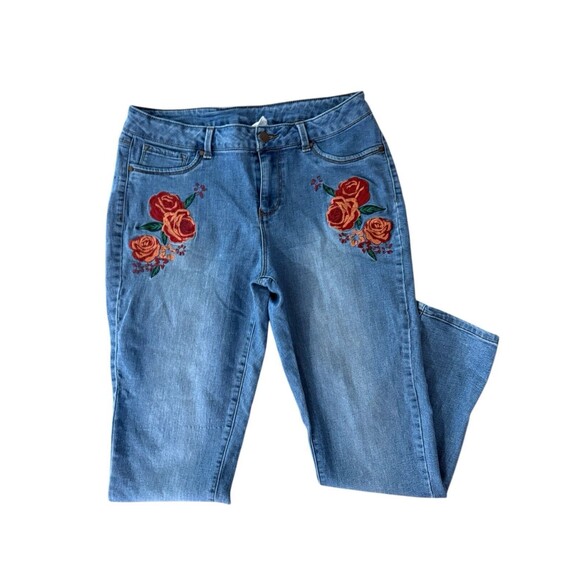 Workshop Republic Womens 8 Western Cowboy Rodeo Rose Embroirer Jeans - Picture 1 of 4
